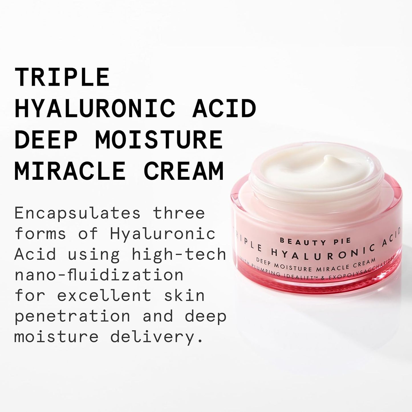 Beauty Pie Triple Hyaluronic Acid Deep Moisture Miracle Cream 50ml – Hydrating Face Moisturizer for Plumping, Firming & Anti-Aging