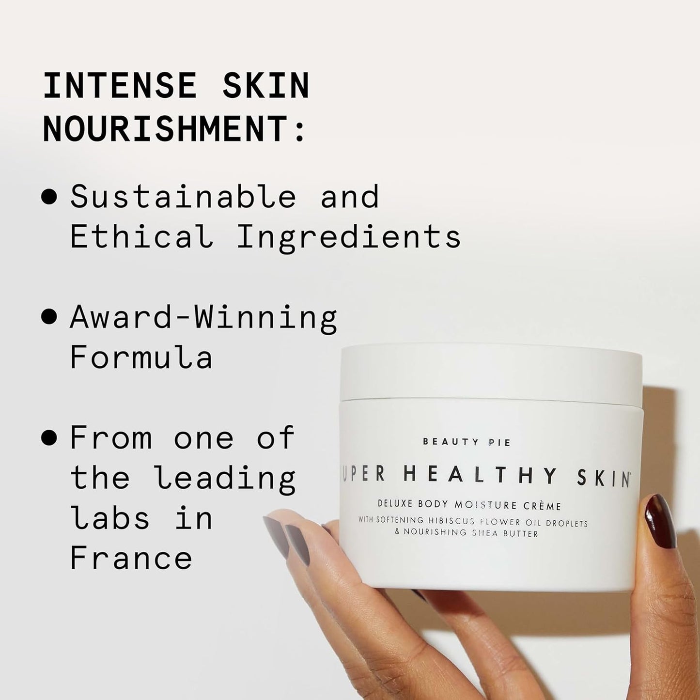 Beauty Pie Super Healthy Skin Deluxe Body Crème – Rich Hydration Body Butter with Cold-Pressed Hibiscus Oil, Hyaluronic Acid & Vitamin E – 8.45oz Nourishing Body Moisturizer for Dry & Mature Skin