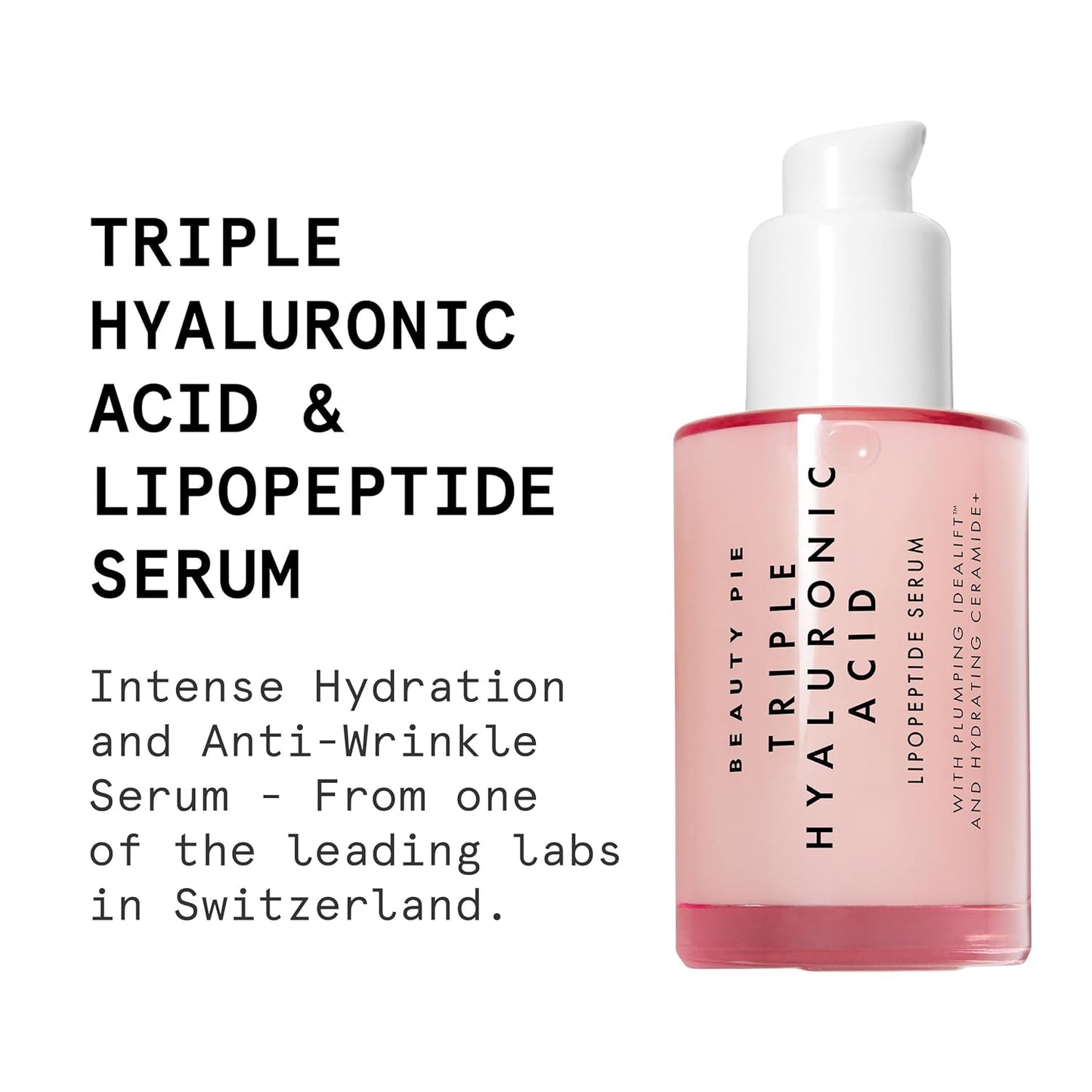 Beauty Pie Triple Hyaluronic Acid & Lipopeptide Serum 50ml – Deep Hydration, Plumping & Smoothing Face Serum – Anti-Wrinkle, Fine Line Care – Lightweight, Fragrance-Free Formula
