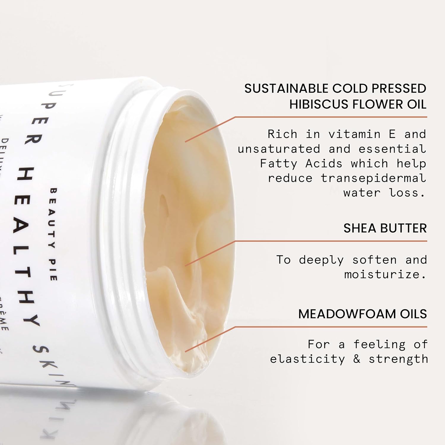 Beauty Pie Super Healthy Skin Deluxe Body Crème – Rich Hydration Body Butter with Cold-Pressed Hibiscus Oil, Hyaluronic Acid & Vitamin E – 8.45oz Nourishing Body Moisturizer for Dry & Mature Skin