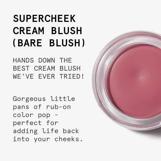 Beauty Pie Supercheek Cream Blush (Bare Blush); A universally-flatting cool-toned nude pink shade; From one of the leading labs in Italy