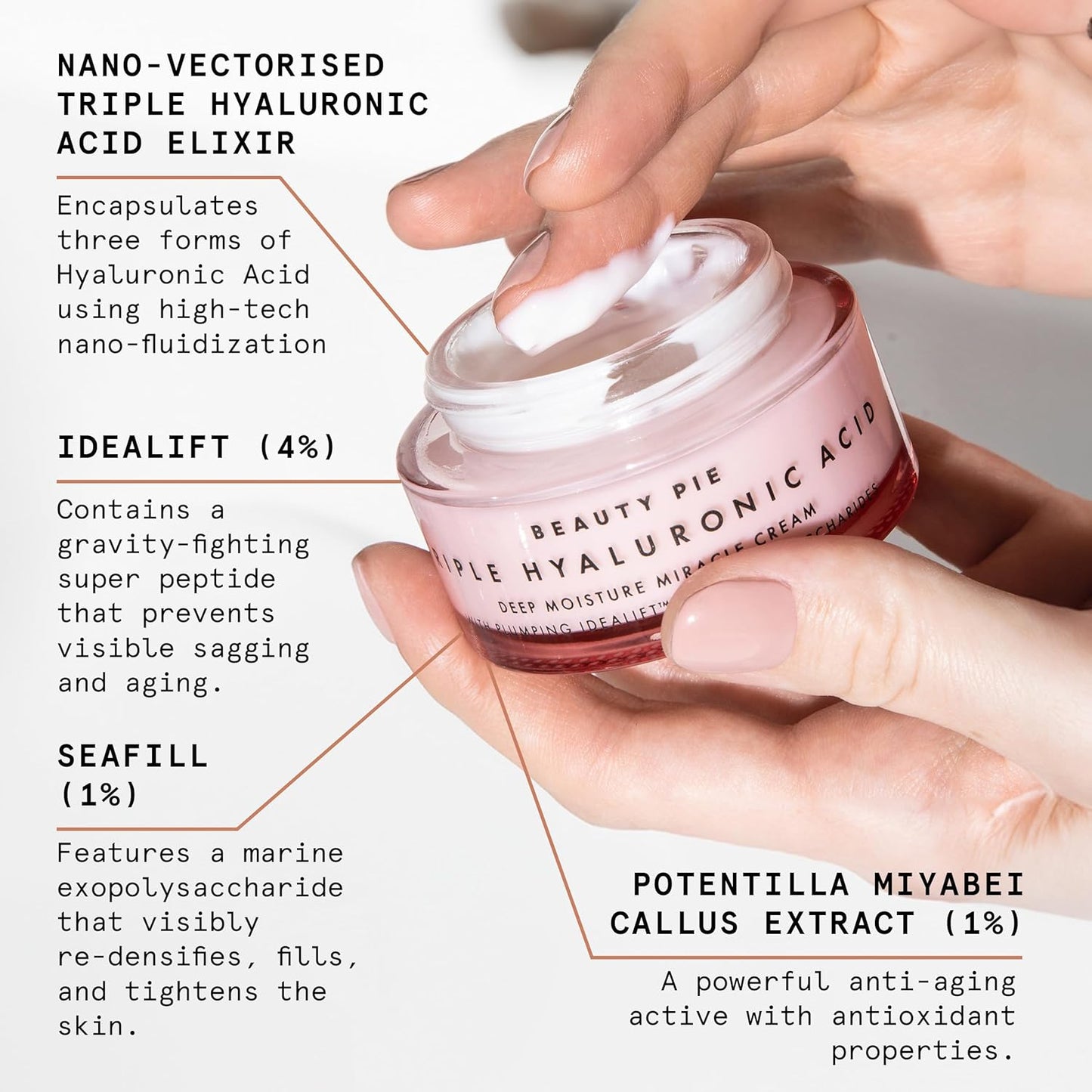 Beauty Pie Triple Hyaluronic Acid Deep Moisture Miracle Cream 50ml – Hydrating Face Moisturizer for Plumping, Firming & Anti-Aging